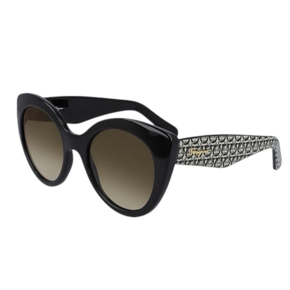 NWT Elegant Salvatore Ferragamo SF964S 003 Sunglasses Women's BLK Made In Italy - Picture 1 of 10